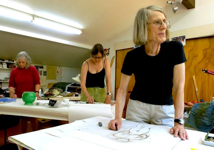Artists at work in the studio